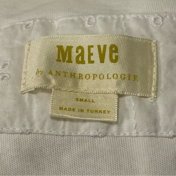 MAEVE by ANTHROPOLOGIE NWOT Tavi Embroidered Top in White - Picture 5 of 8